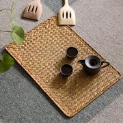 餐桌隔热垫家好点 手工编织餐垫 碗垫防烫杯垫 简约茶席草编餐桌