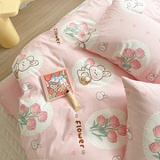 纯棉儿童卡通床笠款式四件套，1.2米1.5m床被套床罩全棉1.8床上用品