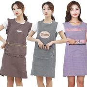 围裙韩版时尚中老年坎肩，马甲工作服纯色简约护衣罩衣，厨房耐脏