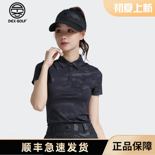 DEXGOLF高尔夫polo衫短袖女夏冰丝透气翻领T恤休闲网球羽毛球服装