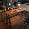 智芯实木电动升降桌书桌电脑桌办公桌智能工作台家用写字桌子KU3