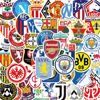 50张欧洲五大联赛足球队徽贴纸皇马巴萨国米兰可爱装饰防水不重复