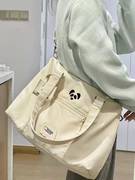 日系熊猫包包少女ins风单肩包女2023大容量，上课通勤手提包