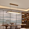 新中式吊灯餐厅客厅茶室长方形，现代简约创意，吧台中国风禅意灯具