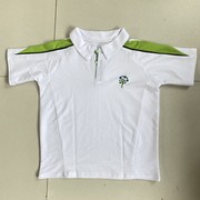 定制上海学校夏季男女校服短袖套装白色POLO衫运动长短裤初高中小