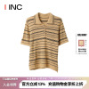 ICE DUST 设计师品牌 IINC 24SS毛巾纱银色条纹短袖polo衫女