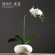 新中式陶瓷花瓶白色蝴蝶兰套装仿真花艺客厅假花绢花玄关装饰摆件