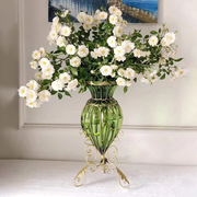 欧式落地玻璃花瓶摆件客厅，透明插花简欧创意水培，鲜花人工吹制花瓶