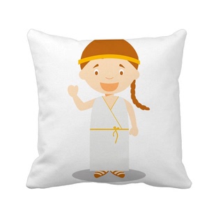 白色长裙希腊人卡通人物方形抱枕靠枕沙发靠垫双面含芯礼物