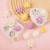 网红宝石硅胶模具欧式复古蛋糕，装饰小花朵，翻糖巧克力滴胶磨具配件