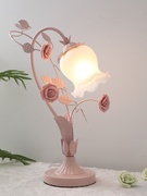 创意玫瑰花朵装饰台灯温馨卧室床头小夜灯田园结婚乔生日灯具