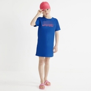 女童t恤式圆领连衣裙，外贸童装夏季短袖中长款连衣裙