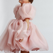 儿童模特走秀蓬蓬裙钢琴演出服，女高端洋气纯色，西班牙风公主裙礼服