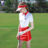 夏ZG6高尔夫女装服装女球衣运动白短袖T恤速干上衣大红高尔夫裙子