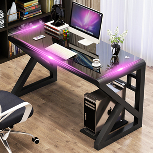 电脑台式桌家用简约现代经济型书桌简易钢化玻璃电脑桌学习桌子