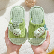 儿童拖鞋夏季男童室内防滑亚麻幼儿园小童宝宝，女童居家布鞋亲子款