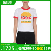 Moschino莫斯奇诺女装汉堡印花纯棉短袖T恤