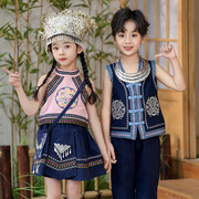 三月三民族服装儿童广西少数民族女童服饰壮族幼儿蓬蓬裙旅拍衣服