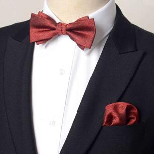 红领结婚礼男新郎西装蝴蝶结，正装伴郎西装，衬衫领带免打结纯色套装