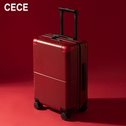 高档CECE红色结婚20寸万向轮行李箱24寸拉杆箱密码箱女28旅行箱陪