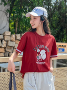 女童短袖t恤夏装2023中大童夏款洋气时髦12岁15大码儿童夏季