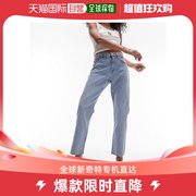 香港直邮潮奢 Topshop 女士 中腰直筒原版下摆漂白牛仔裤