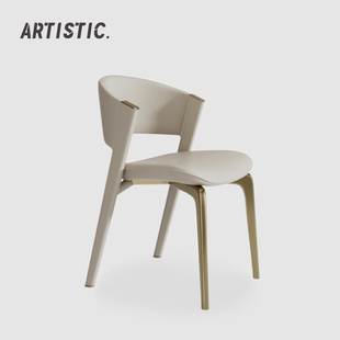 不锈钢餐椅意式家用椅子现代简约酒店洽谈北欧cc轻奢书桌实木凳子