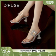 DFuse2024夏季钻扣一字带水晶透明拖鞋仙女鞋DF42110775