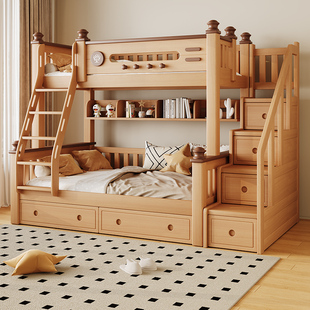 金多喜上下铺双层床实木上下床高低，床榉木加厚母子，床儿童床子母床
