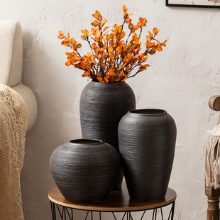 极简北欧风落地台面纯色创意，日式干花水培花瓶，摆件陶瓷套装水培