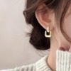 法式设计贝壳纯银耳环女轻奢高级感耳饰2024气质防过敏耳钉