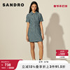 SANDRO Outlet春秋女装几何提花显瘦收腰短款连衣裙SFPRO01752