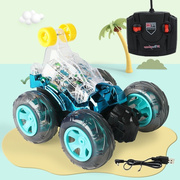 可爱动物翻滚特技车，360度翻斗遥控车充电动越野汽车，赛车儿童玩具.