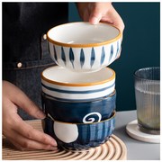 日式陶瓷碗米饭碗家用创意，陶瓷网红饭碗，小碗单个餐具套装