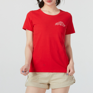 Columbia哥伦比亚女装春夏红色圆领T恤户外运动服跑步短袖AR1553