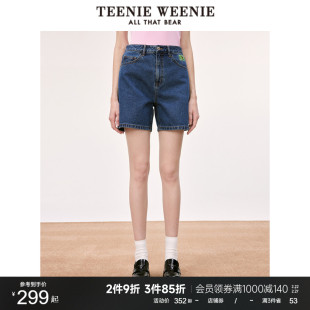 teenieweenie小熊时髦三分裤牛仔裤短裤休闲时尚，女装早春韩版