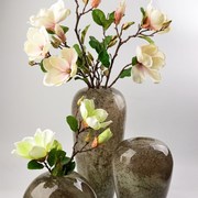 暖金色渐变金刚砂玻璃花瓶，工艺b品，新中式摆件套组玻璃花瓶花瓶