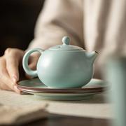仿宋天青汝窑茶壶陶瓷泡茶单壶茶具茶杯中式家用西施壶汝瓷泡茶壶