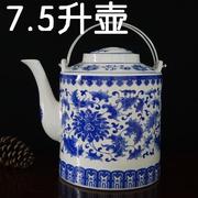 陶瓷器传统茶壶大号，凉水壶大容量提梁壶陶瓷，复古老茶壶