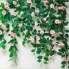 仿真玫瑰花藤条法兰西饰空调管道遮挡缠绕墙面绿植蔷薇假花藤蔓