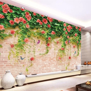 玫瑰壁画自粘客厅墙贴画电视，背景墙贴花草贴画卧室风景贴纸墙纸