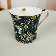 莫里斯英国欧式复古水杯薄款马克杯骨瓷陶瓷美式咖啡杯邹菊茶杯