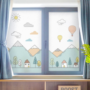 卫生间窗户贴纸防窥玻璃贴膜家用儿童卧室玻璃窗贴纸透光卡通膜纸