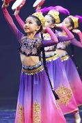 新疆舞蹈演出服儿童六一儿童表演舞蹈服服饰女装维族广场天竺元旦