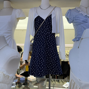 十三行夏装韩版宽松两件套套装短款防晒开衫+印花吊带连衣裙