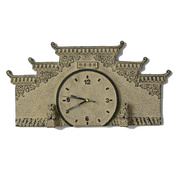 复古新中式墙壁钟表创意徽派挂钟客厅餐厅中国风装饰静音时钟艺术