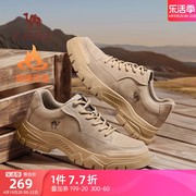 骆驼男鞋2023秋冬英伦低帮工装男鞋子加绒休闲运动户外登山鞋