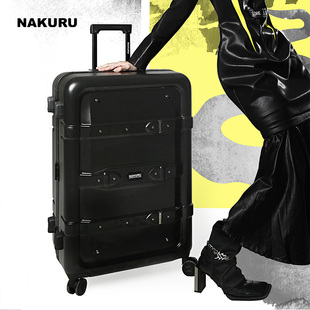 nakuru旅行箱男结实耐用24拉杆箱万向轮，复古皮箱子高级感行李箱女