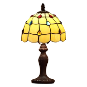 宜轩卧室床头灯具欧美式复古简约彩色玻璃暖色，创意可调光led台灯