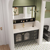 北欧橡木烤漆浴室柜组合一体陶瓷，盆卫浴柜卫生间，洗漱台洗手洗脸盆